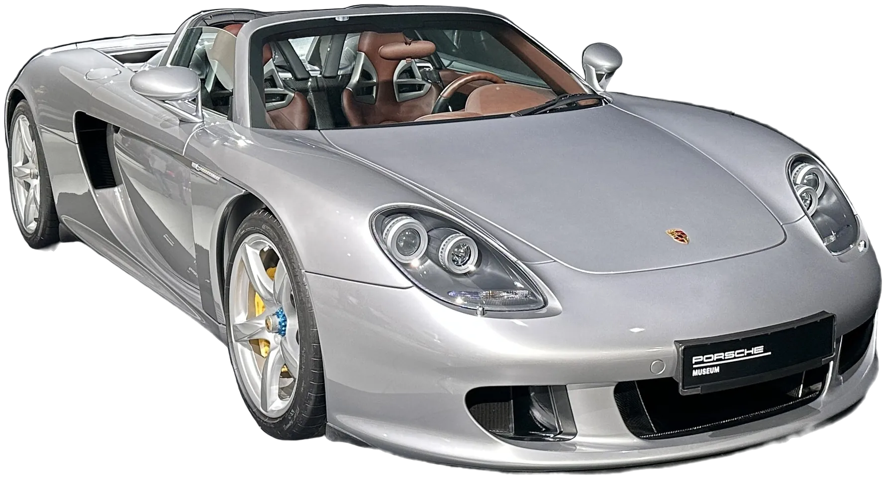 A silver Porsche Carrera GT