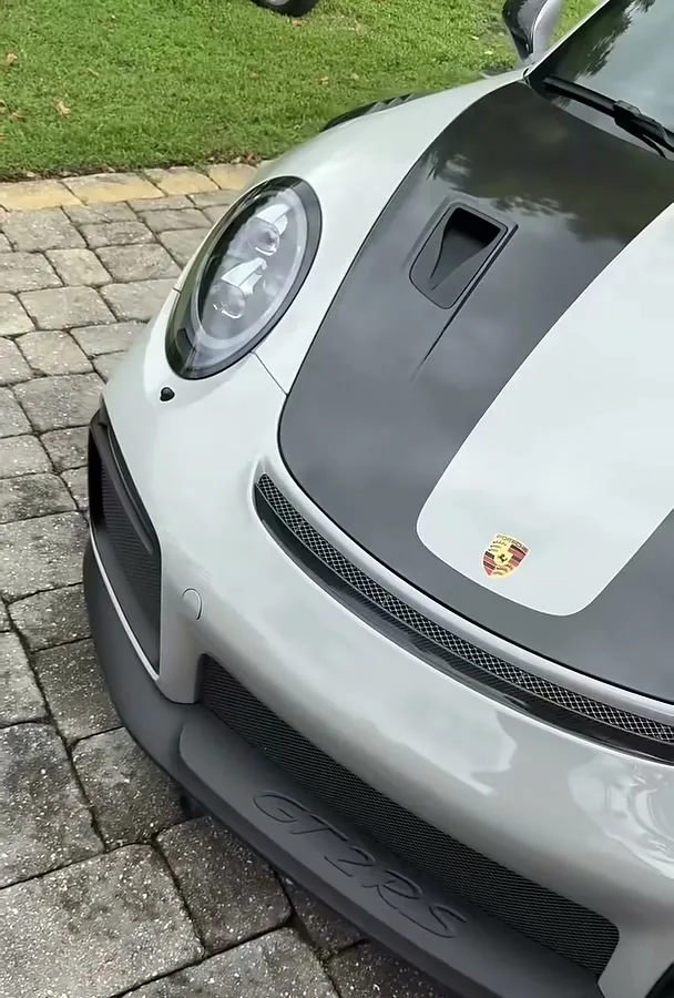 The nose of his Porsche 911 GT2 RS