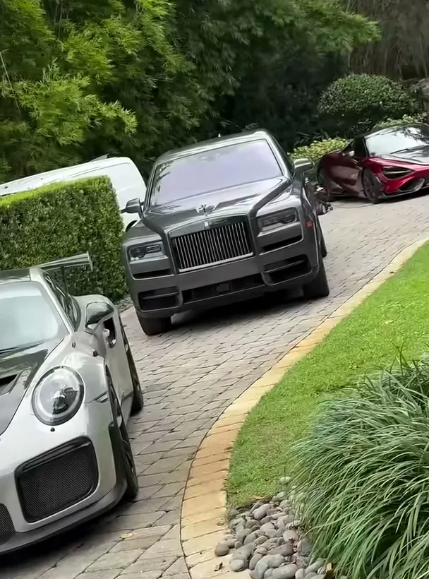 His Rolls-Royce Cullinan, McLaren and GT2 RS lined up